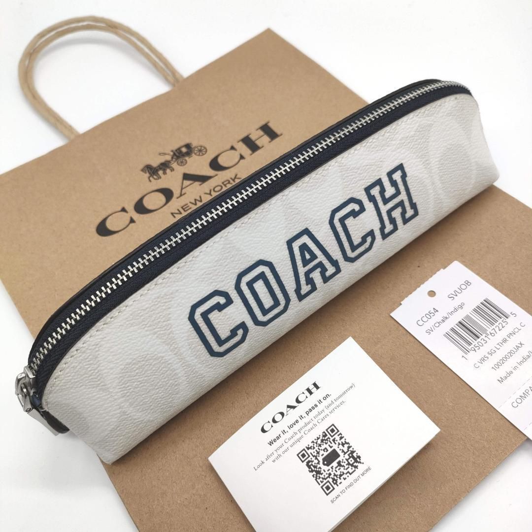COACH 日本未発売 シグネチャー ペンシル ケース CC054 ホワイト