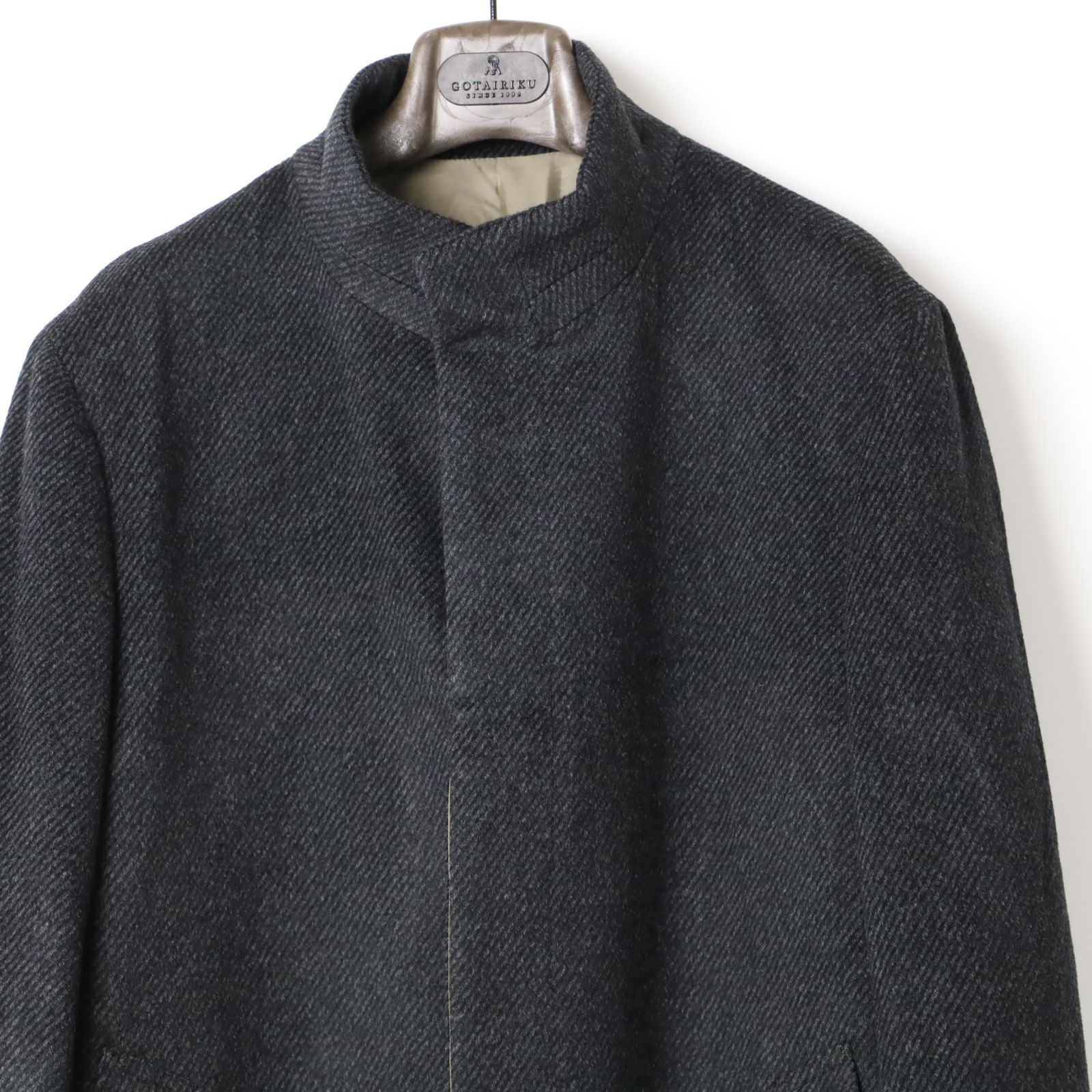 gotairiku 五大陸 アンゴラビーバー スタンド コート メンズ ビジネス ウールコート LL -975