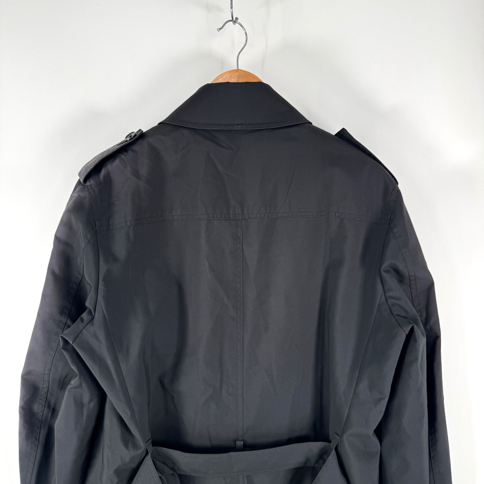 美品✨カルバンクライン ライナー付 スタンドカラーコート グレー 大きいサイズ 日本製/カシミヤ混/Iラインシルエット】良質素材で美しい