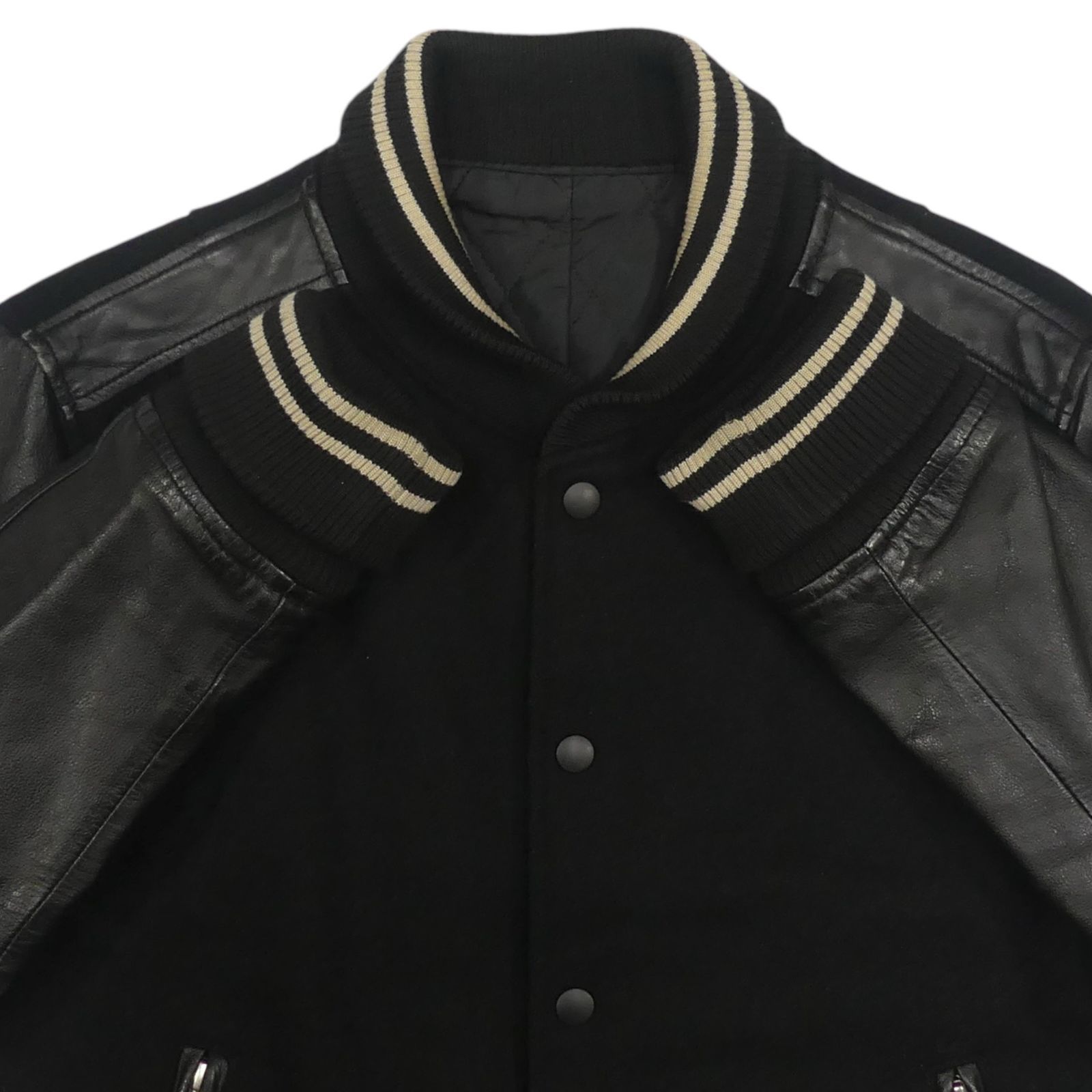袖革スタジャン 40 実サイズ日本Lサイズ 黒/キャメル S115450