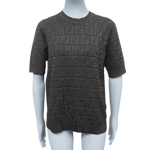 【FENDI】コットン/ビスコース セーター FENDI(フェンディ) ビスコース セーター トップス ズッカ柄 半袖