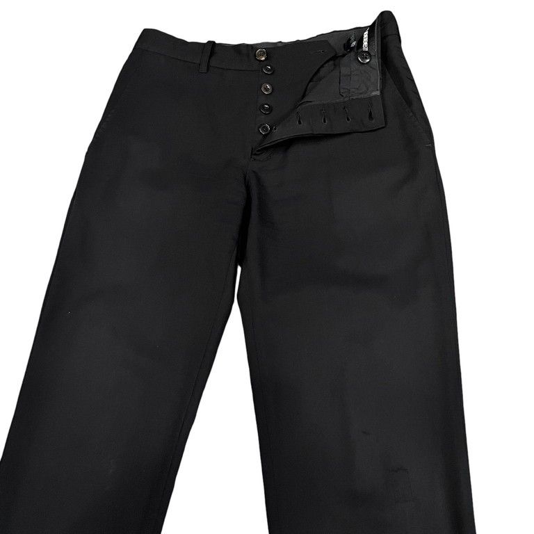ANN DEMEULEMEESTER 00s ウールギャバジンボンテージスラックスパンツ