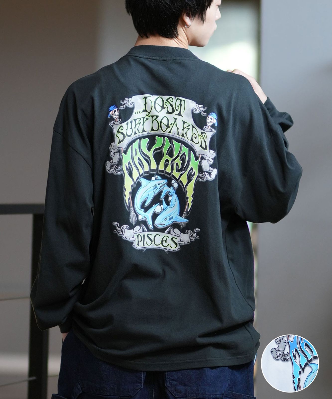 【ムラスポ公式】新品 lost ロスト 長袖 Tシャツ メンズ ロンT バックプリント ムラサキスポーツ限定 L24F2206