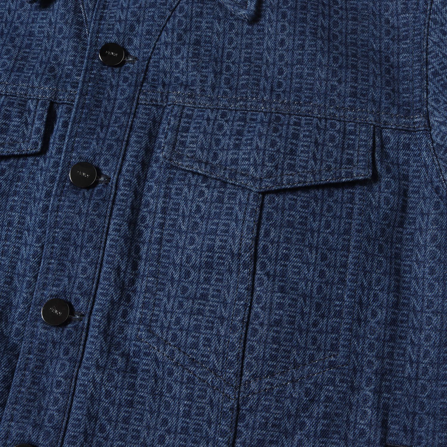 FENDI ジャケット サイズ:44 リピート ロゴ デニム トラッカー