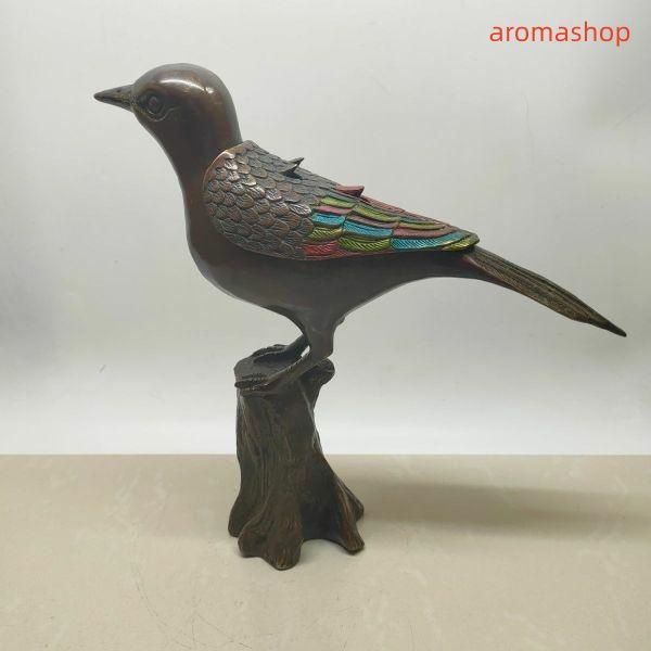 銅器 カササギ鳥薫炉 薫香炉 茶道具 香道具 装飾品 置物