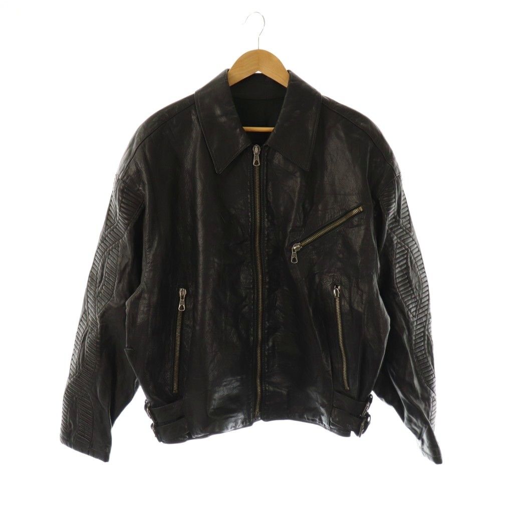 プラダ PRADA トライアングルパッチ ラムレザー ダブル ライダース