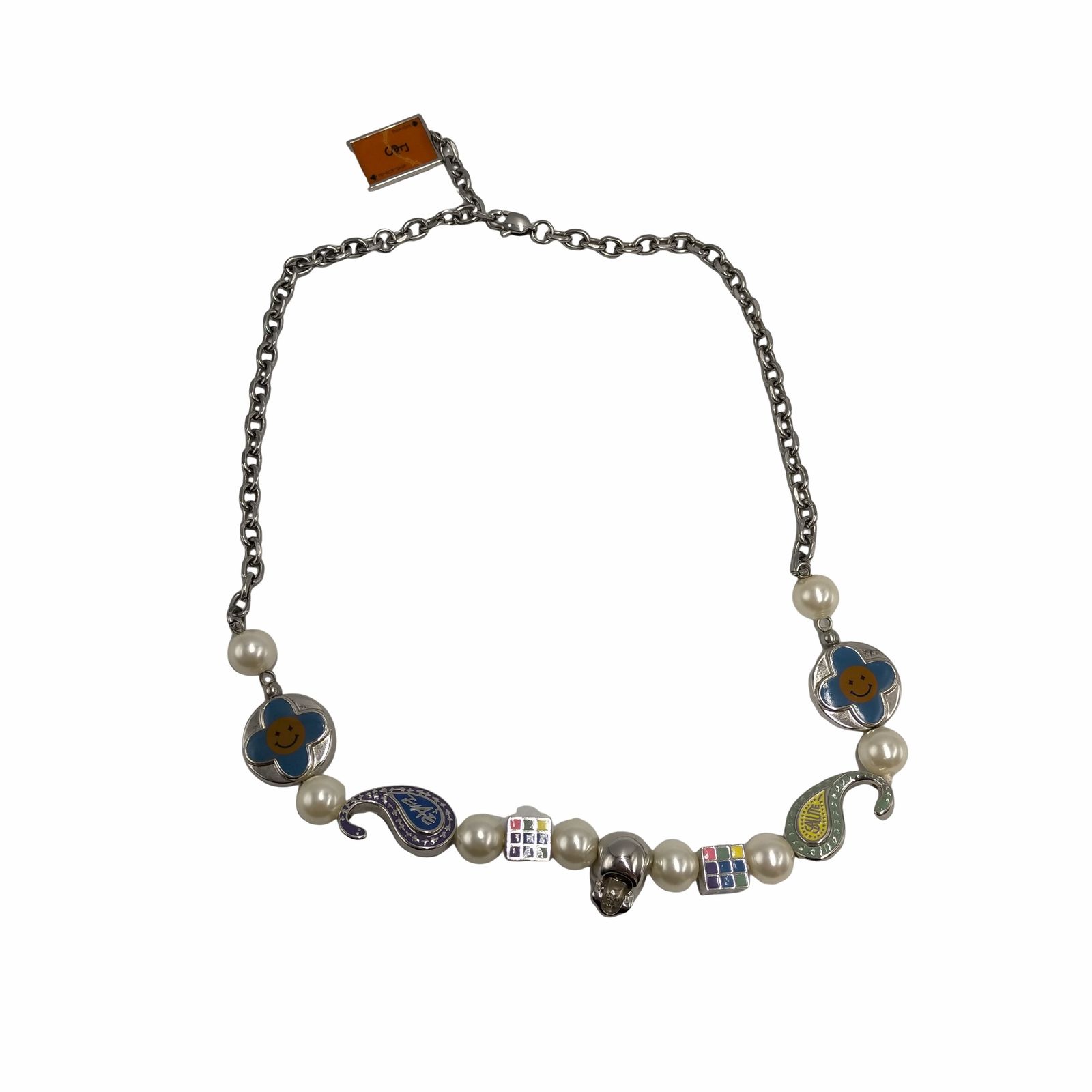 エバーモブ EVAE MOB SALUTE EVAE Cross Flower Smiley Necklace 