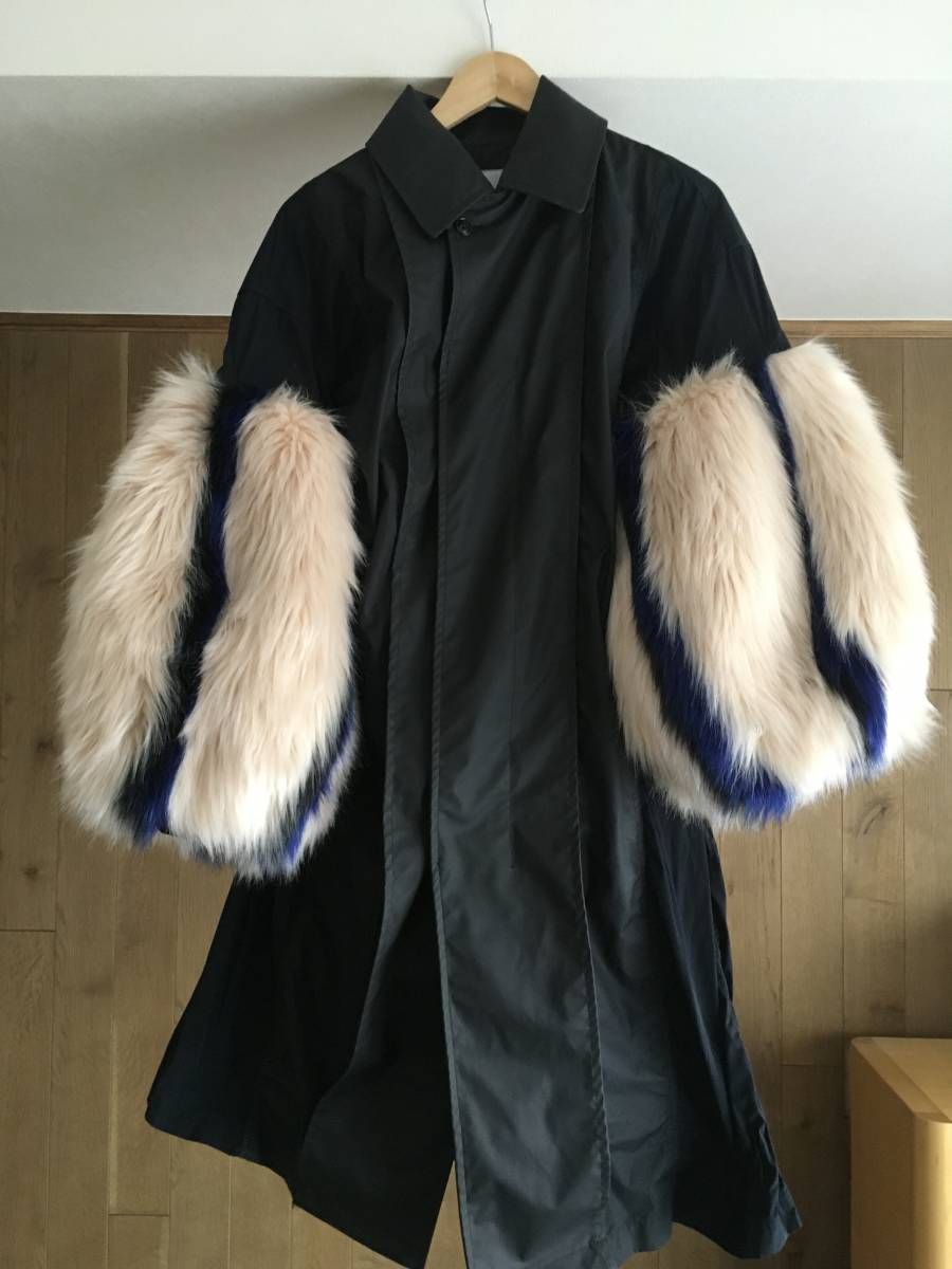 即決 極美品 TOGA PULLA トーガプルラ Polyester Taffeta Faux Fur