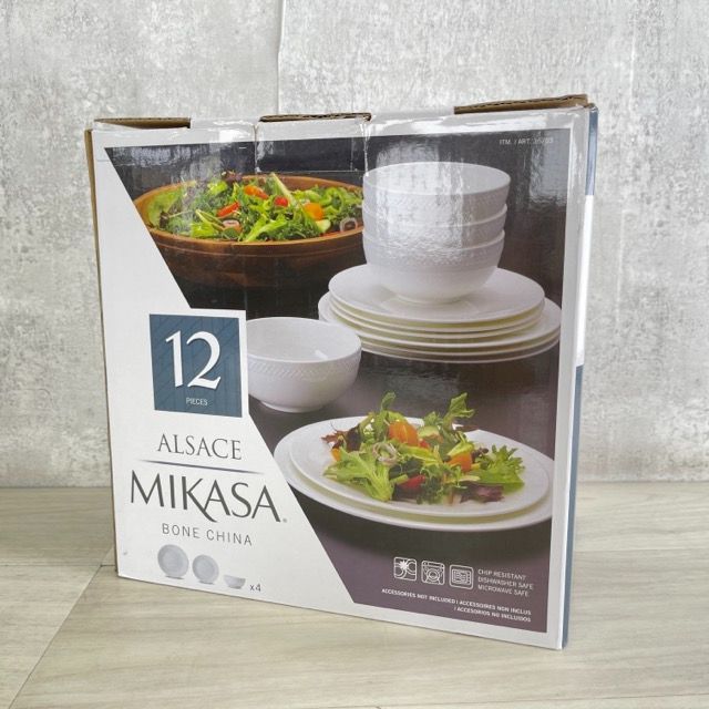 新品 MIKASA ミカサ ボーンチャイナ ディナーウェア 4人用12PC 食器 お