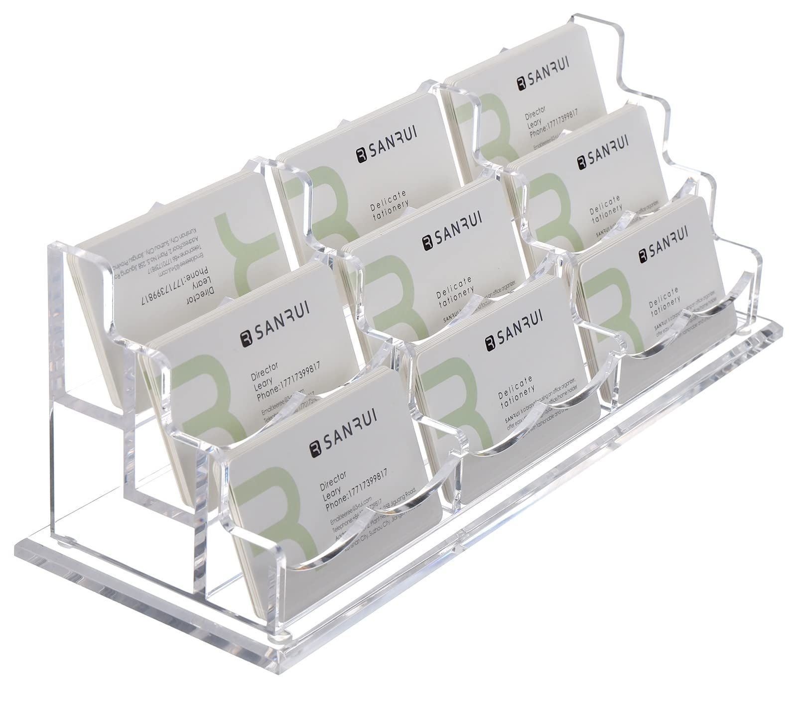 横型3列3段 SANRUI アクリル 名刺スタンド 名刺立て カード