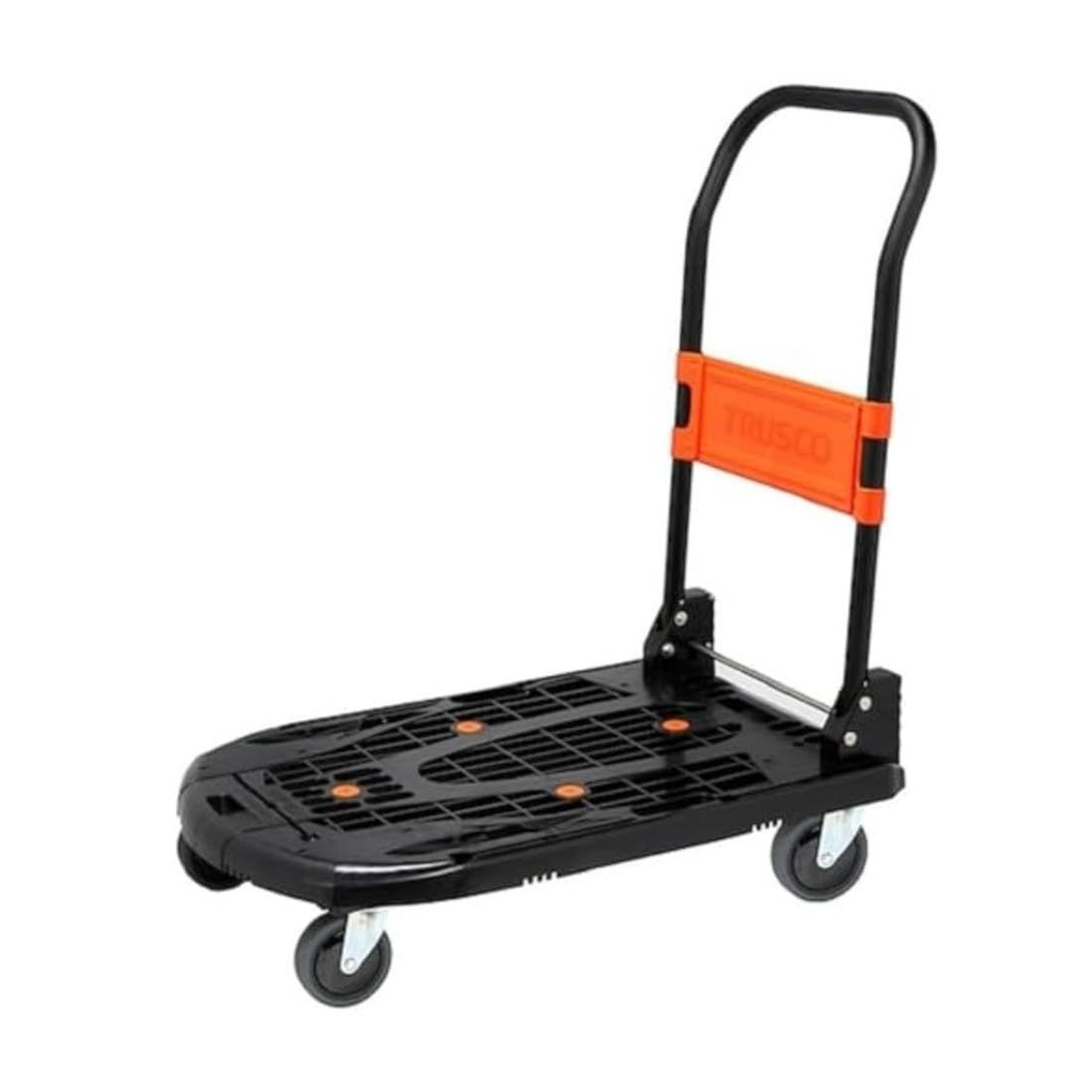 トラスコ中山 TRUSCO 新型カルティオ 樹脂製運搬車 樹脂 台車 折り畳み黒 780×490mm 自重6.8kg 軽量 MPK-780-BK