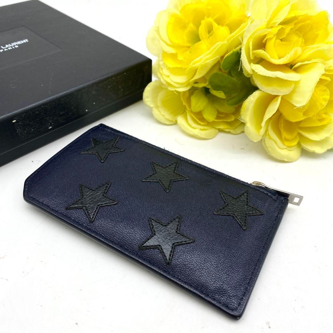 サンローラン フラグメントケース カード 星 革 財布 コイン FS227