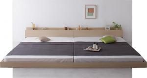 大型モダンフロアベッド 【ALBOL】 アルボル 【スタンダードポケットコイルマットレス付き】 キングサイズ キングベッド キングベット マットレス付き(SS+S)