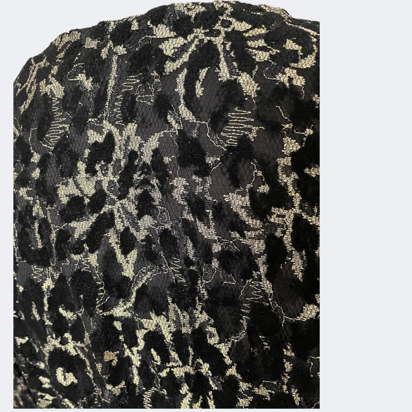 ◆ROMANローマン 秋冬上品ベルベット総レースレオパード柄カシュクールフ