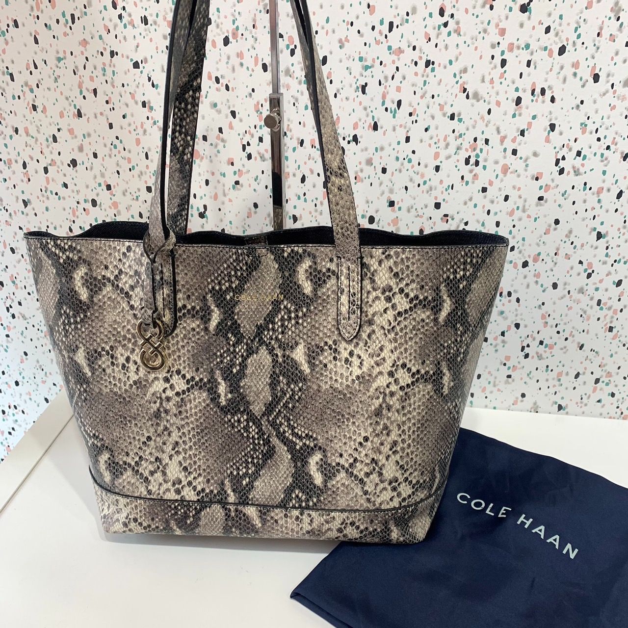 Cole Haan コールハーン トートバッグ パイソン柄 型押し A4収納可 