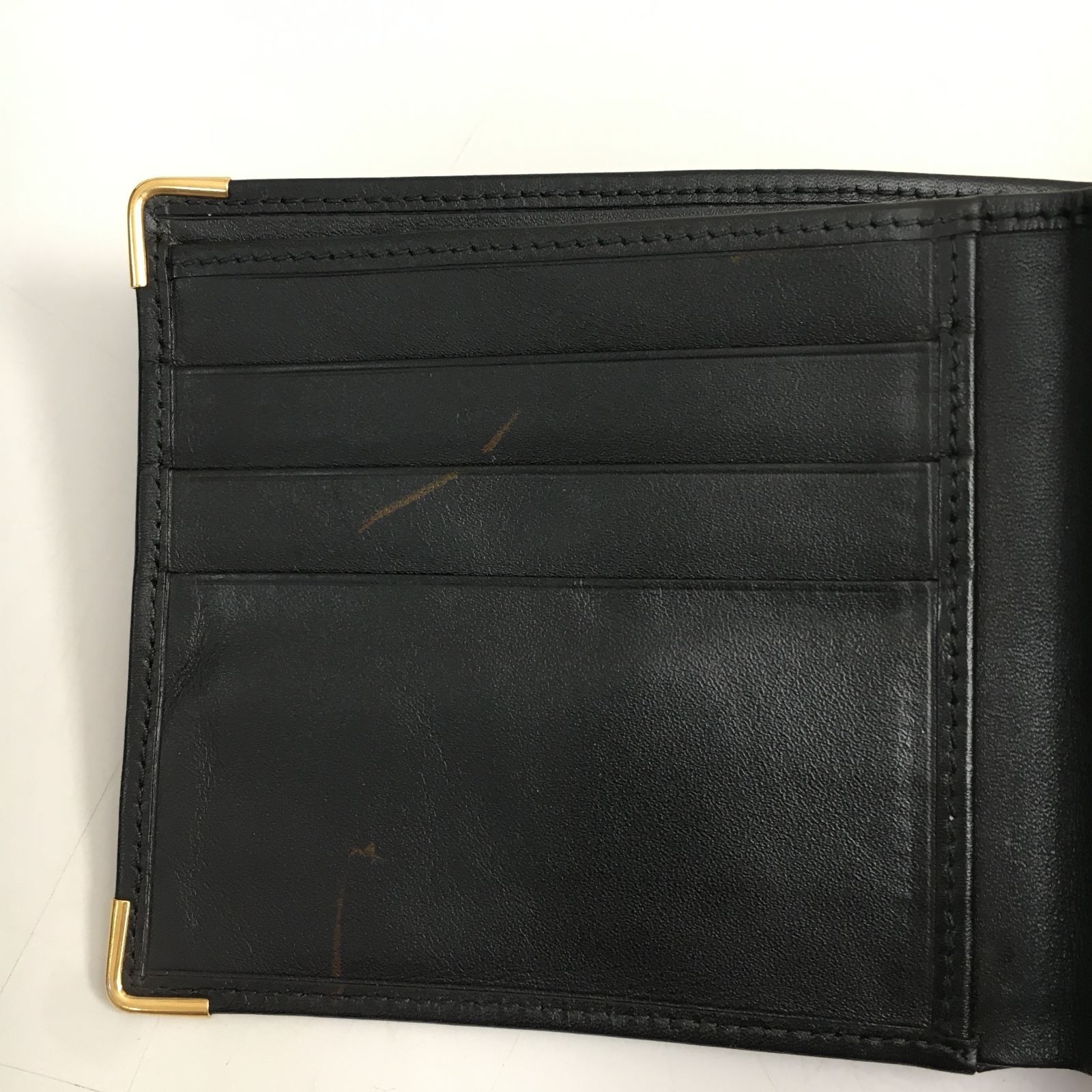 三沢店85】Alfred dunhill ダンヒル メンズ 二つ折り財布 ブラック 