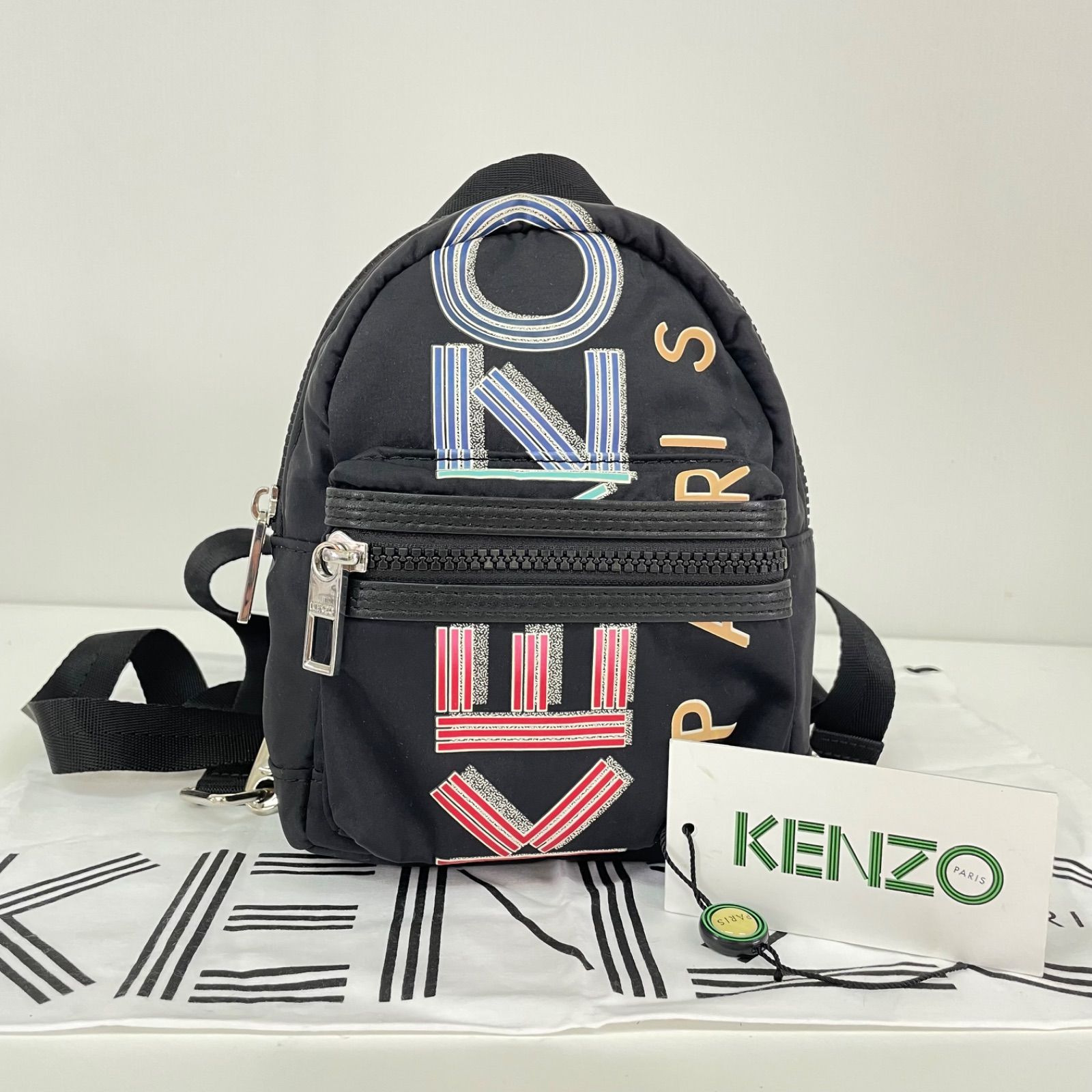 超美品 KENZO PARIS ケンゾー パリ ナイロン ロゴ 2way ミニ リュック