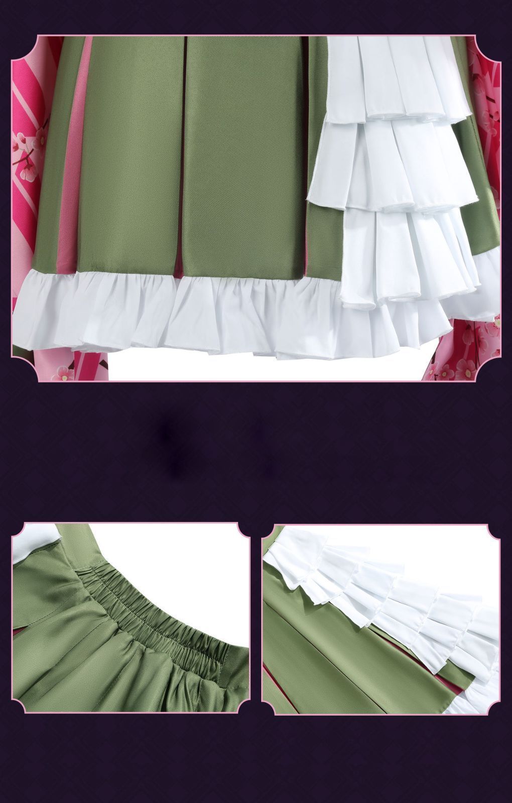 鬼滅の刃コスチューム甘露寺蜜璃仮装cosplayイベントアニメ演出服文化祭ステージ服変装ハロウィンキャラ