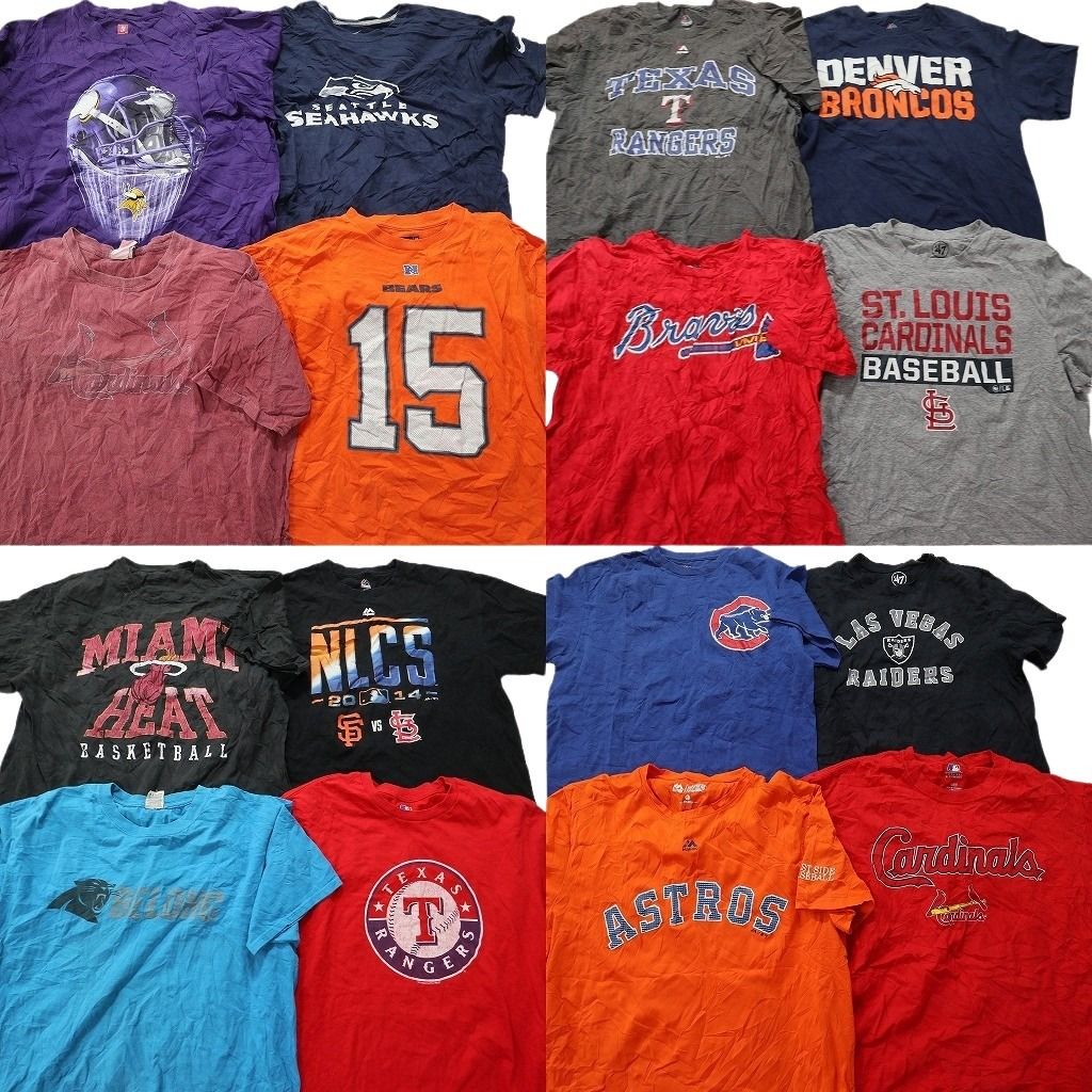 古着卸 プロチーム 半袖Tシャツ 16枚セット メンズ L MLB NFL NBA カージナルス ブロンコス レンジャース 古着 NA2220
