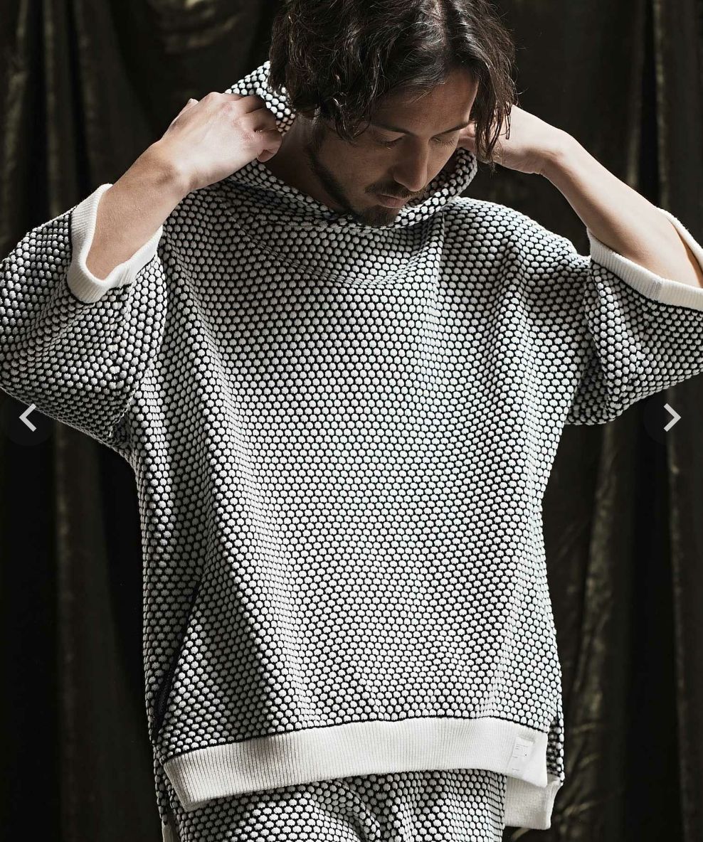 ANGENEHM(アンゲネーム)】 Uneven texture sweater short sleeve