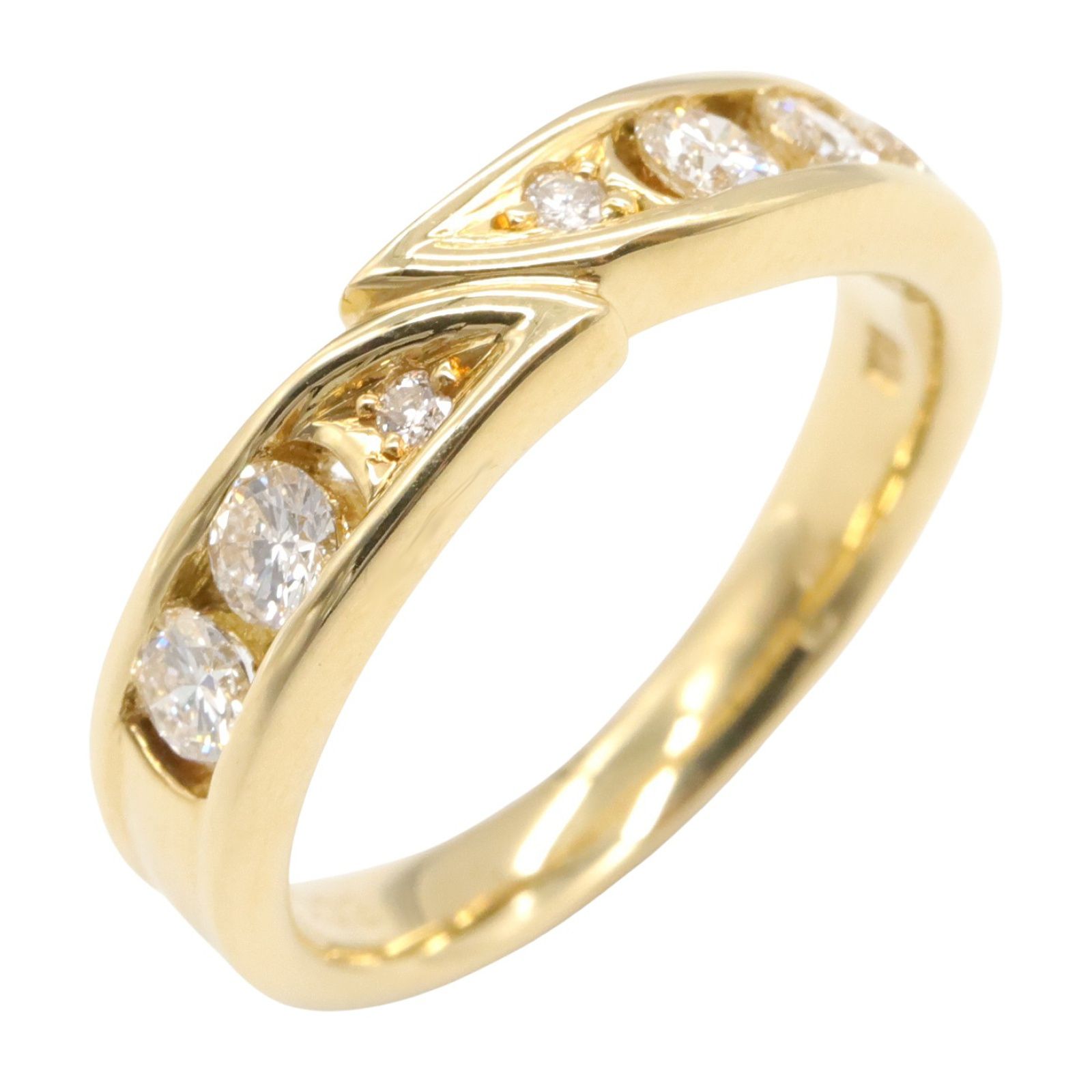 ジュエリー JEWELRY リング 指輪 ダイヤモンド リング ﾀﾞｲﾔ 4.9g 10.5 K18 イエローゴールド ダイヤモンド リング レディース Used A