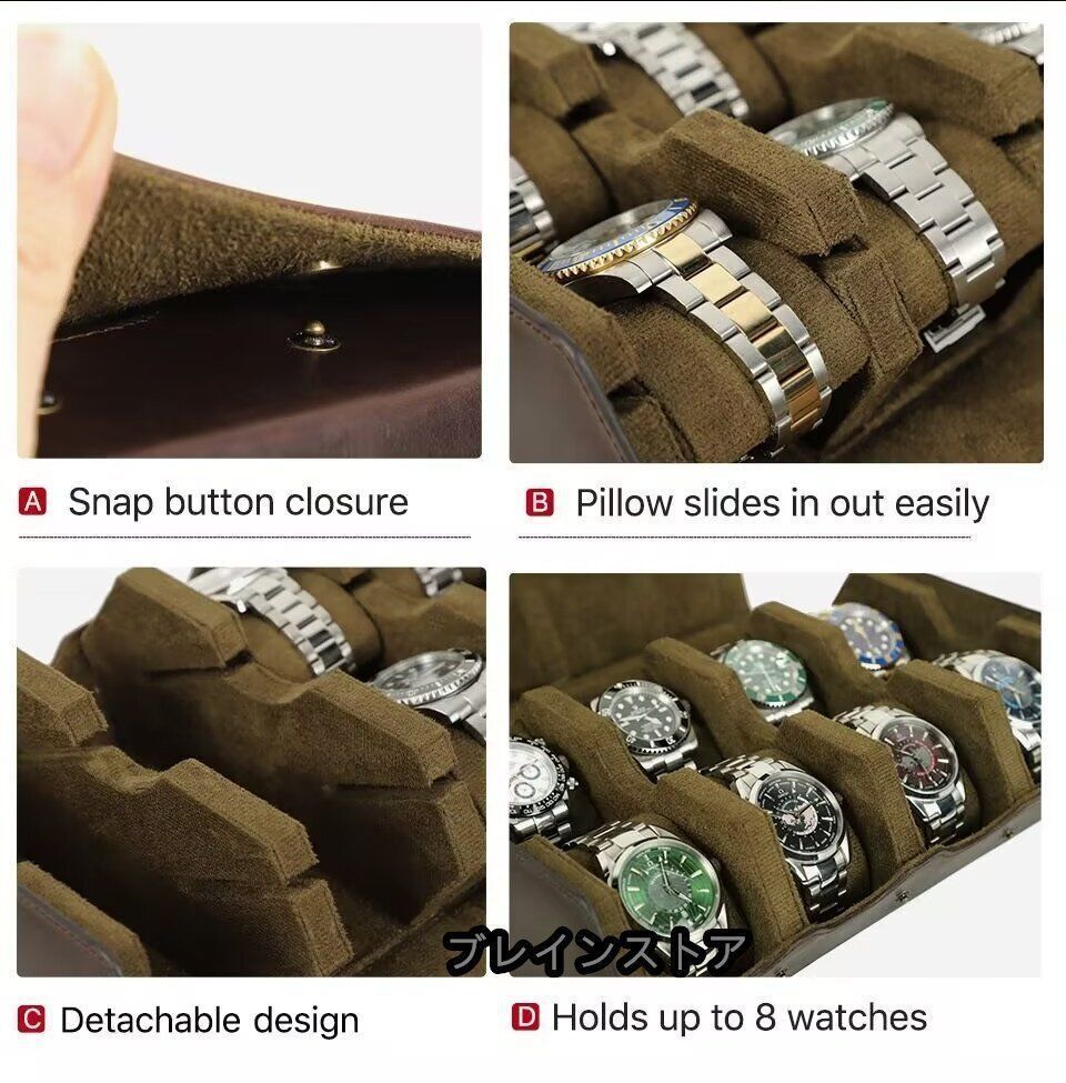 全店送料無料! 腕時計ケース 本革 牛革 復古 時計ケース 8 本用 長方形 ウオッチケース 収納ボックス ケース 持ち運び 便利コンパクト