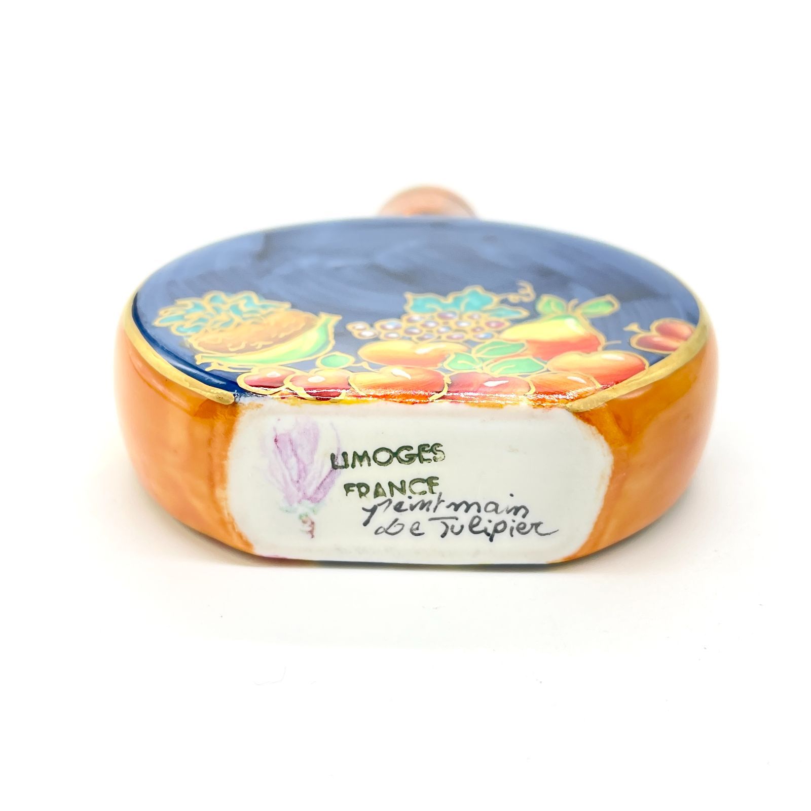 リモージュボックス　オレンジ　フランス製トリンケット　ミニチュア　フルーツ LIMOGES リモージュボックス フランス エナメル ハンドペイント 小物