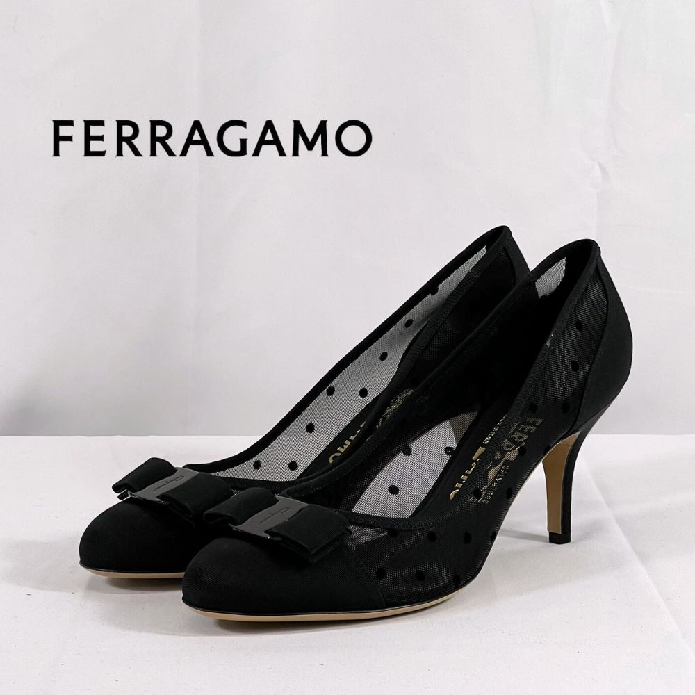 26.0cm【限定セール】新品・未使用 FERRAGAMO フェラガモ パンプス 靴 01P389 707695 ブラック BLACK サルヴァトーレ  フェラガモ SALVATORE FERRAGAMO 大きいサイズ - メルカリ