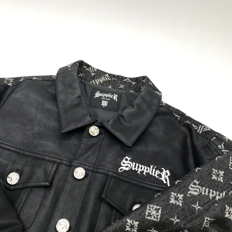 SUPPLIER サプライヤー モノグラム デニムジャケット レザー