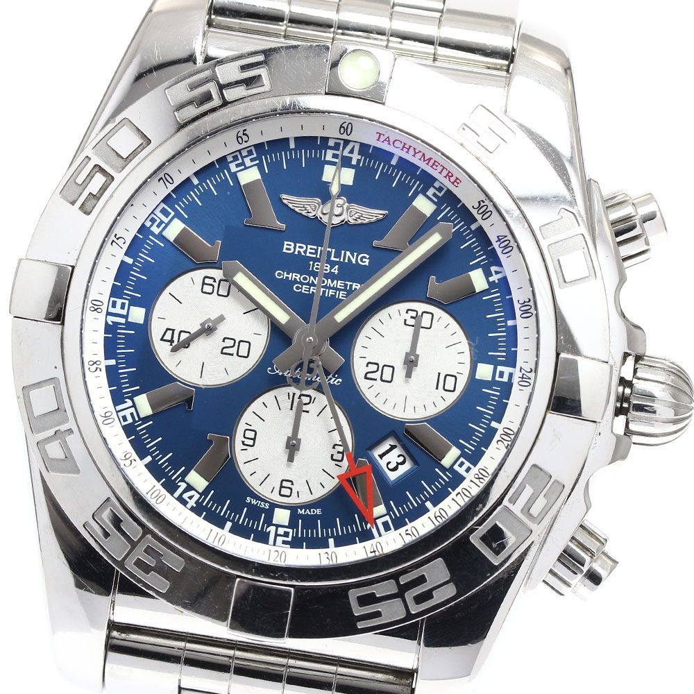 訳ありブライトリング BREITLING AB0410 クロノマット GMT 自動巻き メンズ保証書付き_906996