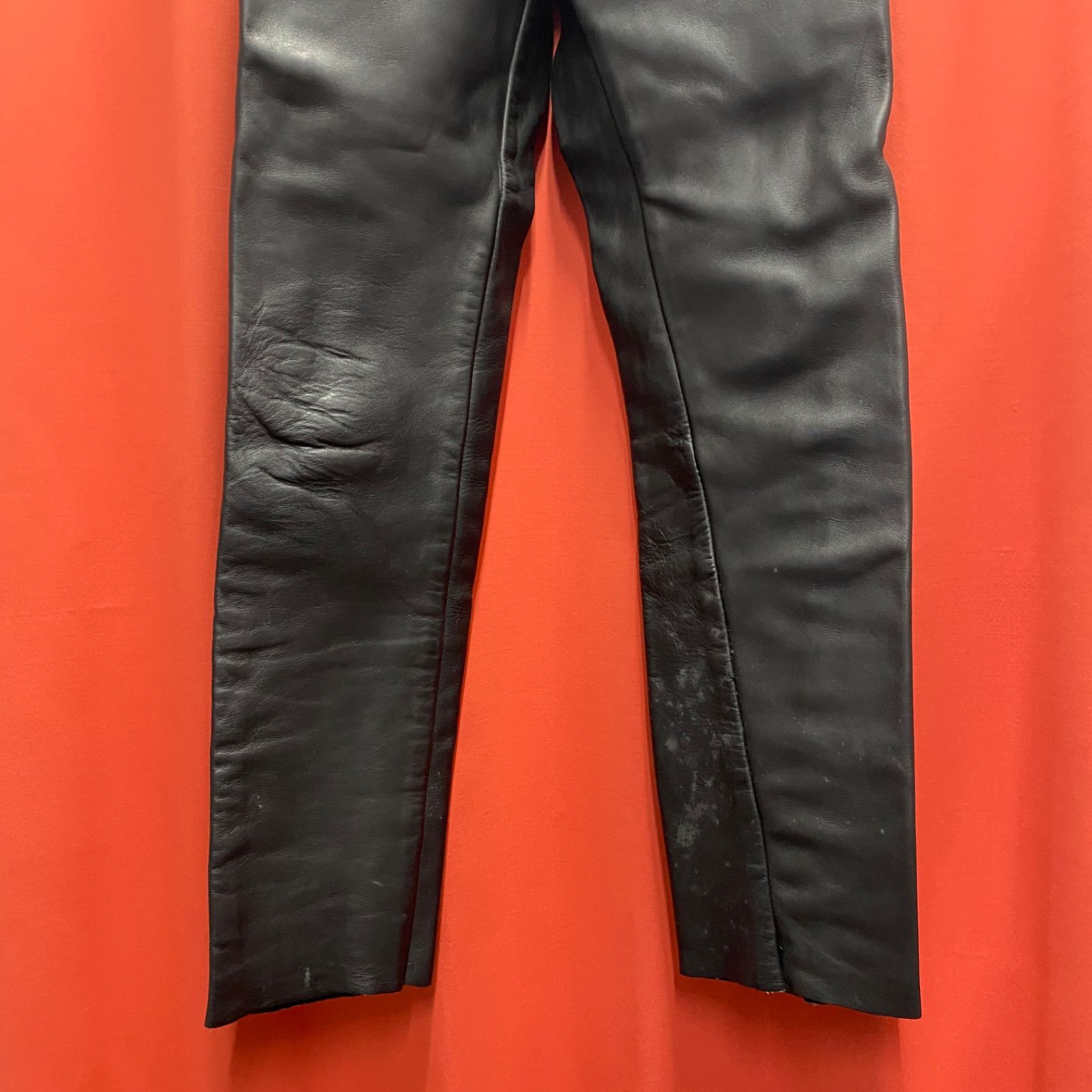 vanson バンソン✨レザーパンツ【30(Ｍ選択)】USA製 アメリカ製　黒 VANSON バンソン レザー パンツ ストレート ブラック アメリカ製