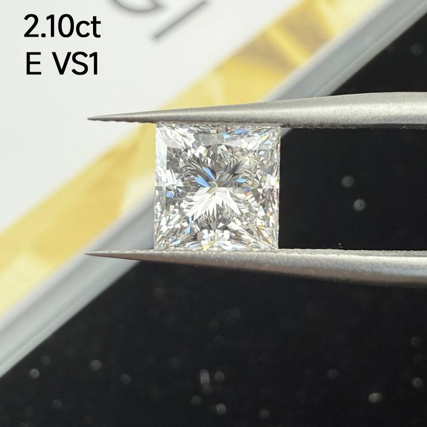 2.10ct E VS1 Princess Cut ラボグロウンダイヤモンド ルース 