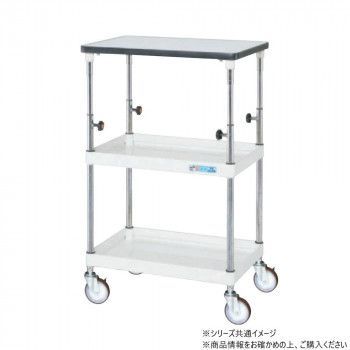 サカエ CSパールワゴン 高さ調整タイプ 天板付 パールホワイト TCSP-6082TPSEW