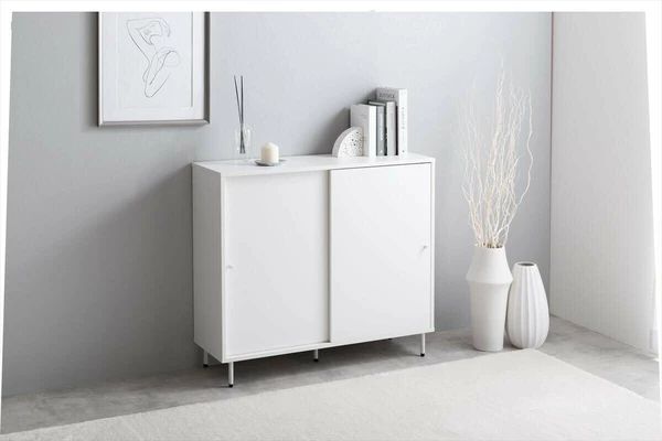 幅90cm 引き戸キャビネット 北欧風 韓国風 ラック シェルフ おしゃれ 棚 MARWIL-DEMENAGEMENTS_CH