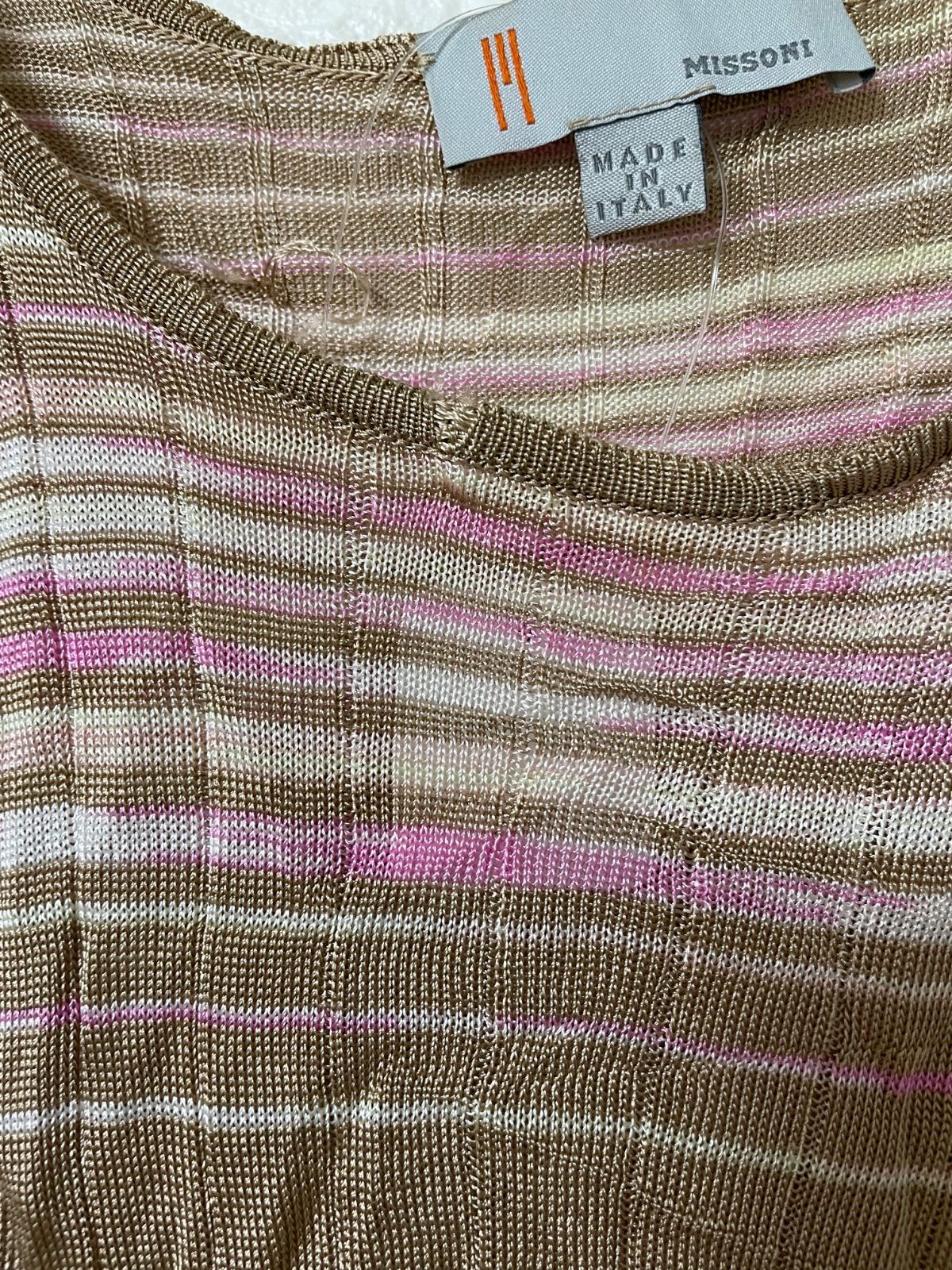 春夏 未使用 メンズ MISSONI ミッソーニ ボーダー柄 新品同様 MISSONI ミッソーニ ノースリーブ ニット