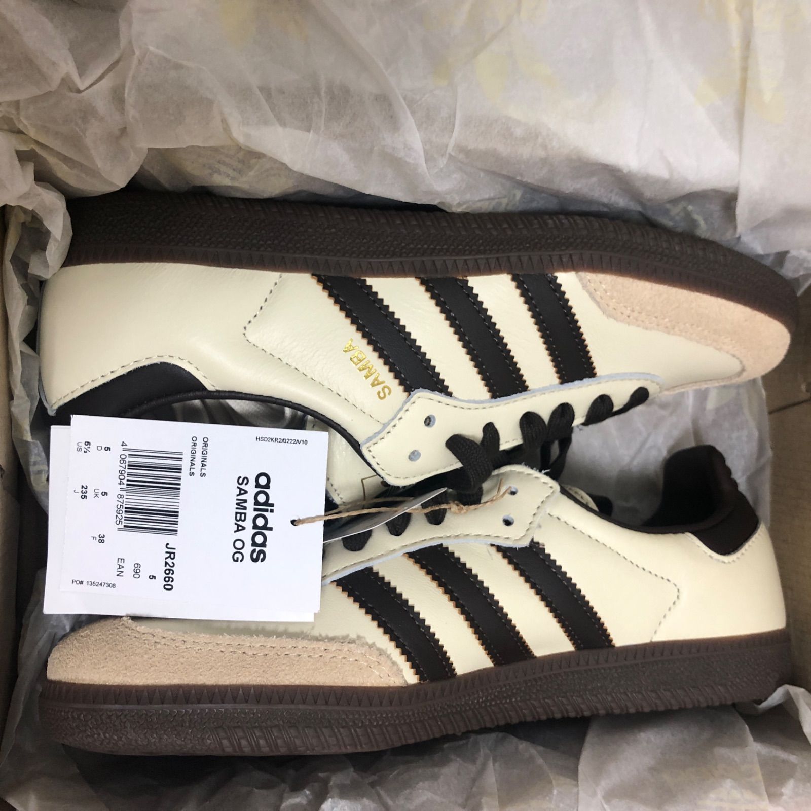 新品⭐️adidas SAMBA OG 23.5cm クリームホワイト×ダークブラウン 