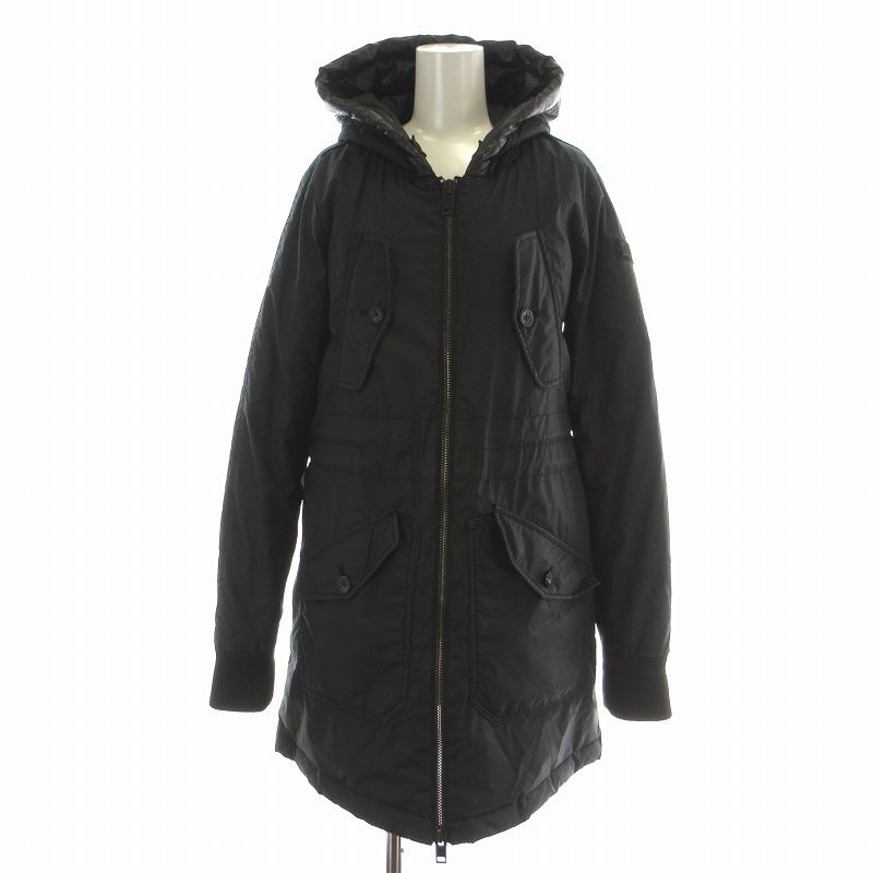 ディーゼル　フード付き ブラック ダウンジャケット S DIESEL 新品未使用 正規店購入 フード付きダウンジャケット 光沢