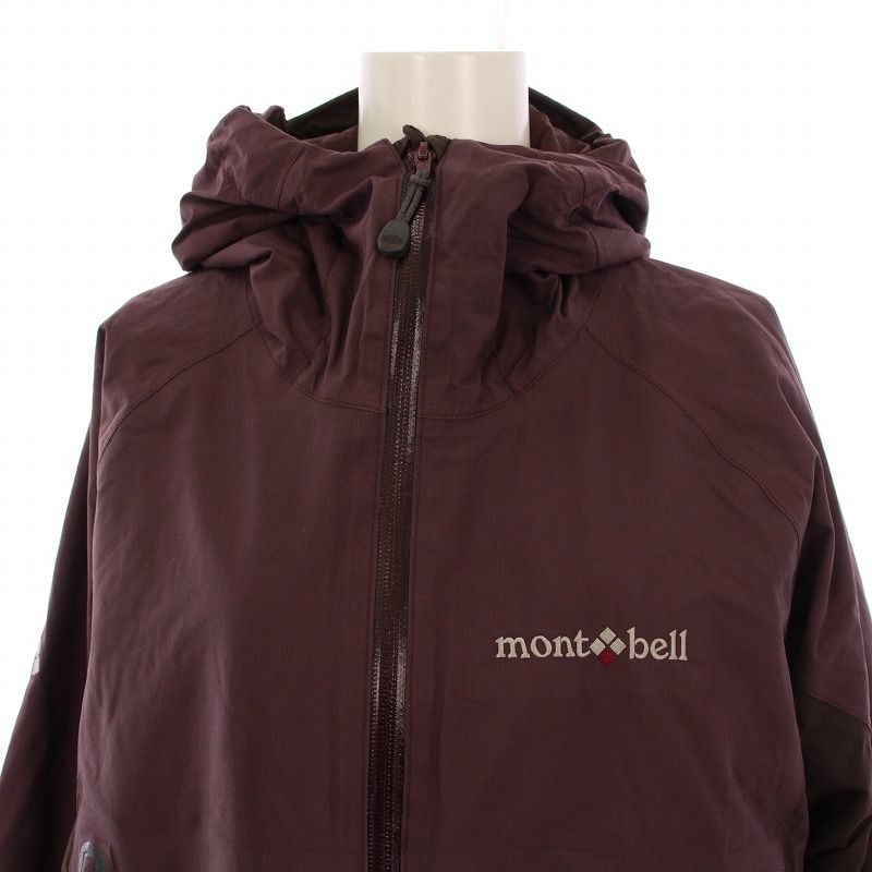 モンベル Montbell ストームジャケット ジップアップ フード ロゴ刺繍 ナイロン M ブラウン 1102409 /BM レディース モンベル Montbell ストームジャケット ジップアップ フード