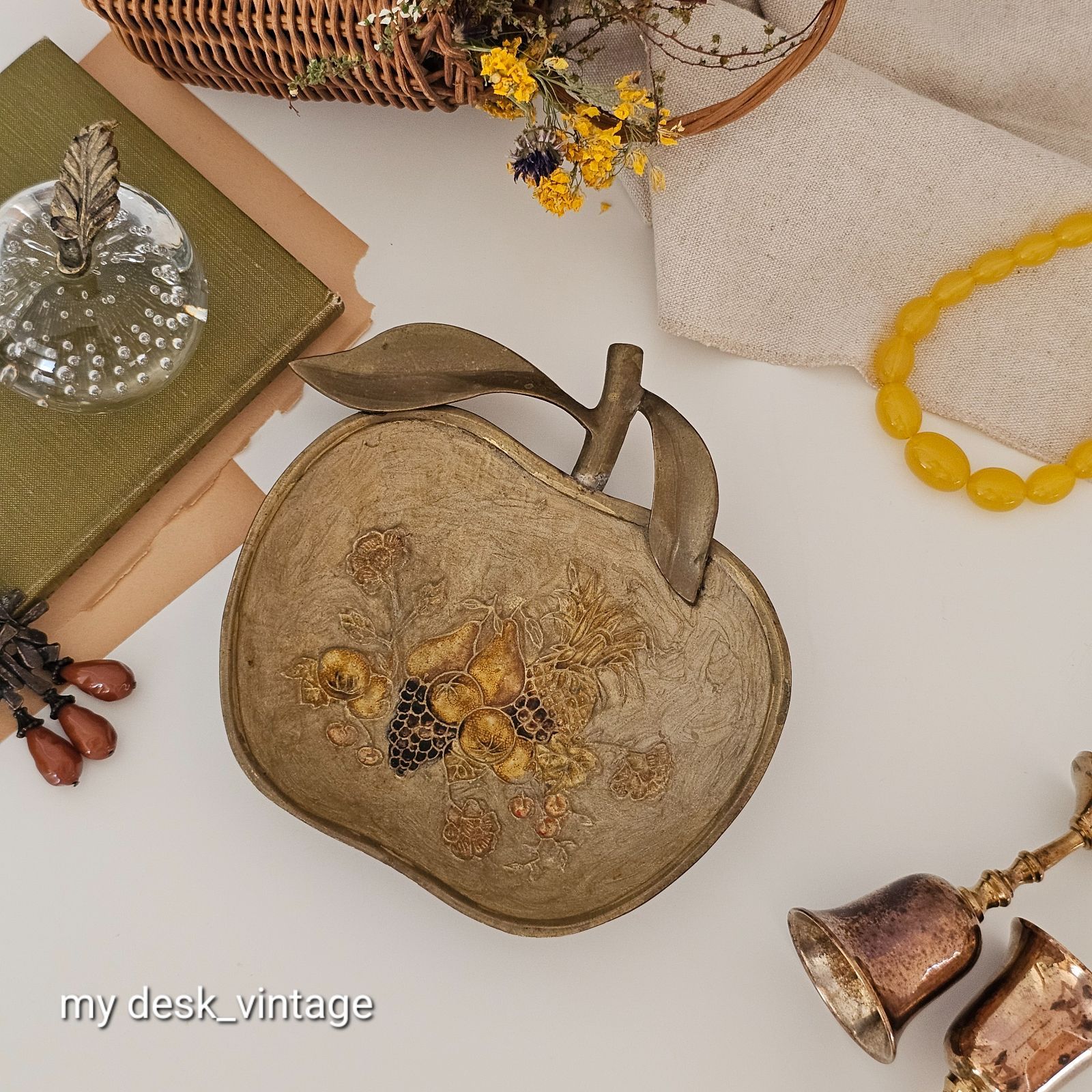 Vintage Brass Apple Tray