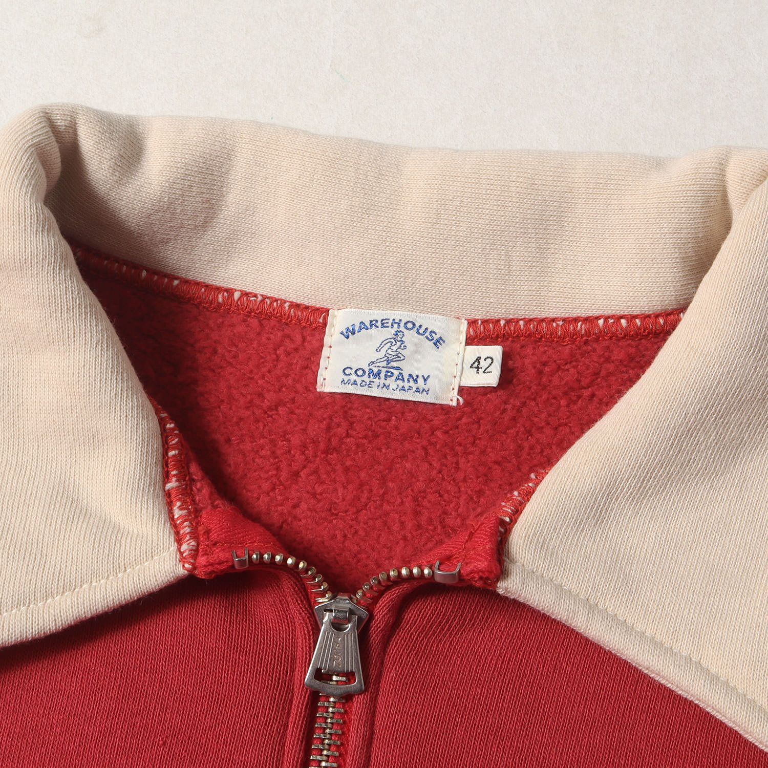 WAREHOUSE 直営店限定 Lot495 スウェット ウエアハウス 美品】WAREHOUSE ウエアハウス スウェット レッド サイズ:42(XL