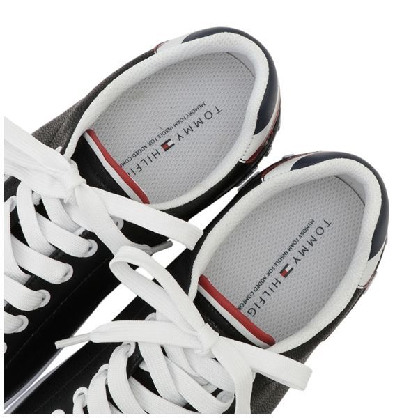 安い送料無料フラッグロゴサイドラインスニーカー [tm REZZ] BLACK 日本27cm 靴