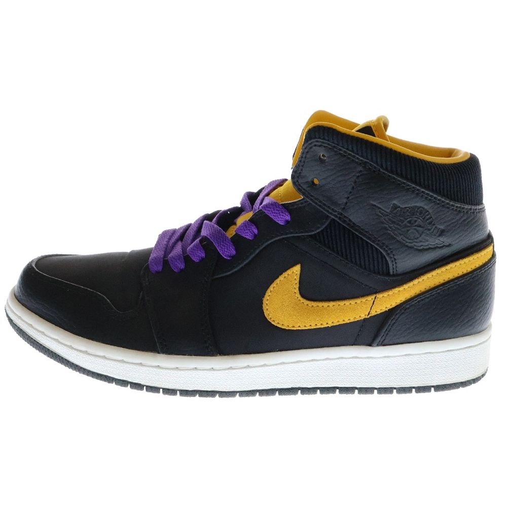 NIKE (ナイキ) AIR JORDAN 1 MID BLACK UNIVERSITY GOLD エア NIKE (ナイキ) AIR JORDAN 1 MID BLACK UNIVERSITY GOLD エア