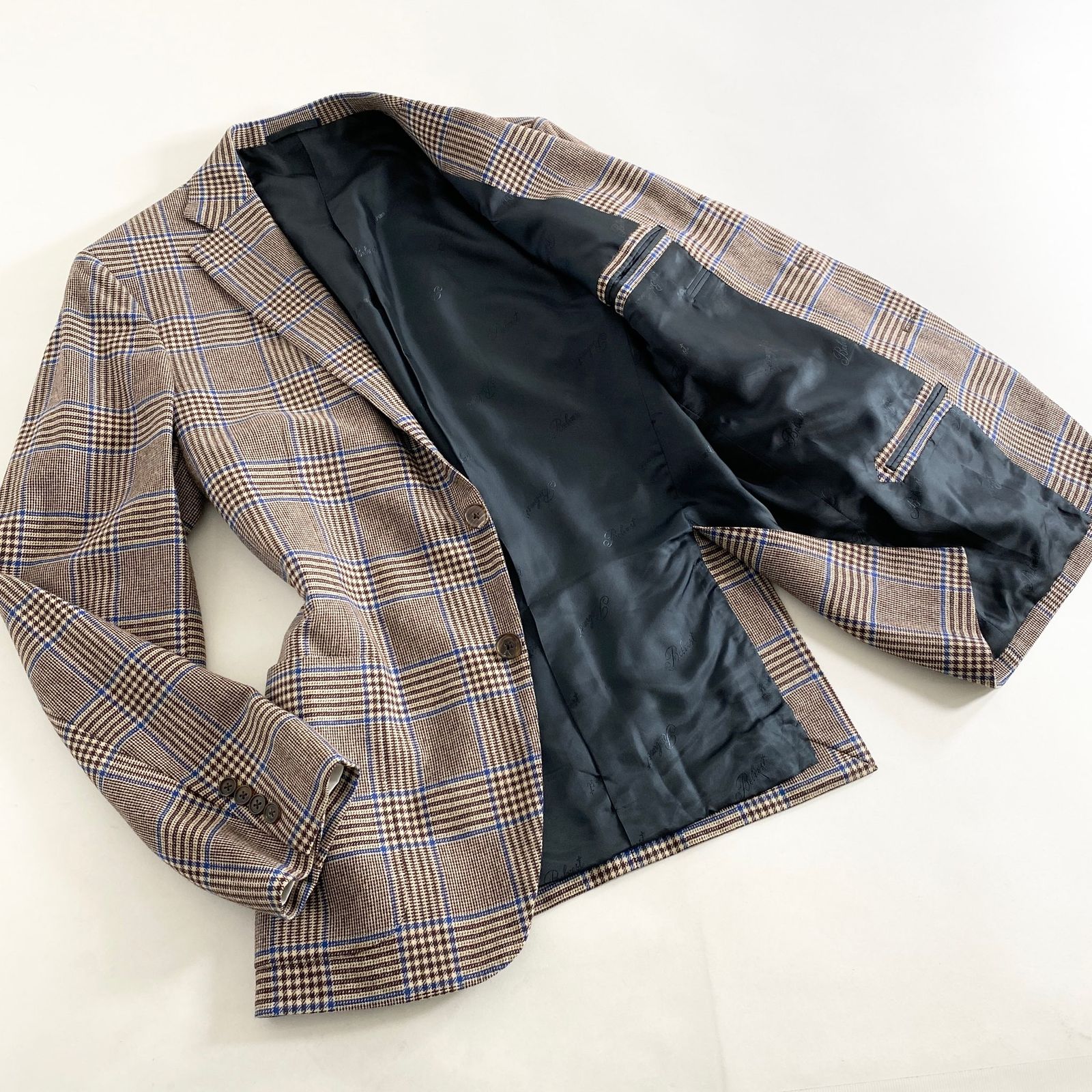73L5 Belvest ベルベスト 3B テーラードジャケット フランネル グレン 
