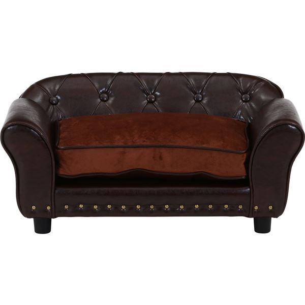 ペットソファ チェスターフィールド風 BR ブラウン 代引不可