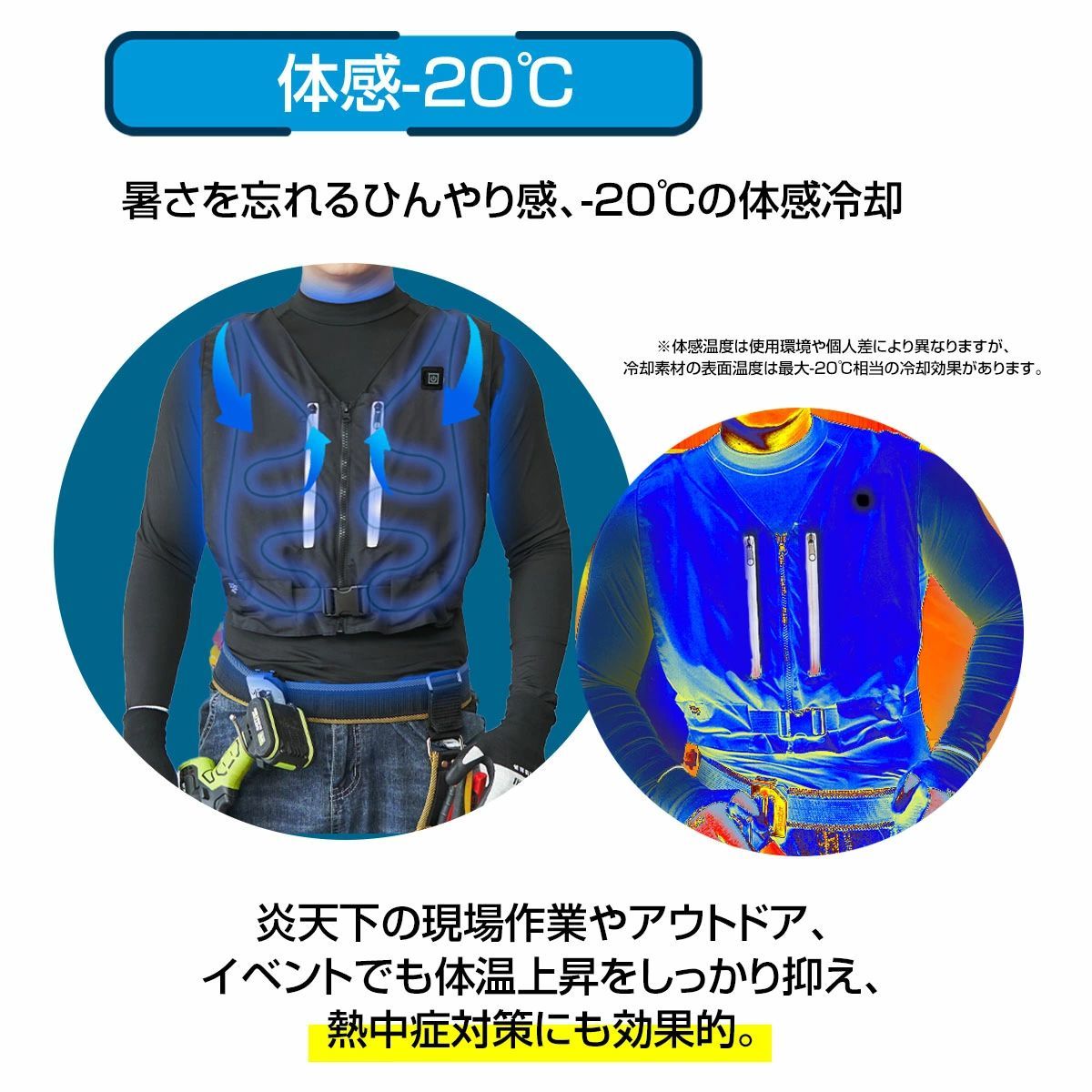 夏の現場作業にマスト！【新品】水冷服 バッテリー付き 2025進化版