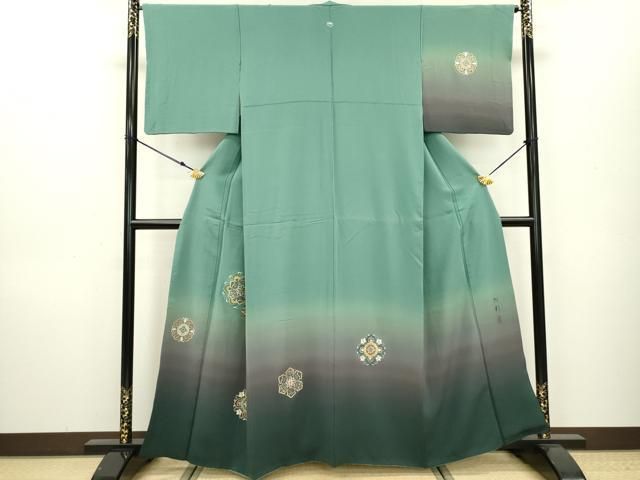 SALE，新品 平和屋着物▼中国三大刺繍　スワトウ刺繍　総刺繍　訪問着　雪輪草花文　暈し染め　金糸　正絹　逸品　CAAW3195ut