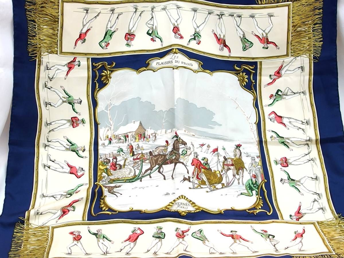 HERMES/エルメス カレ90 氷上の喜び d_135 極美品☆HERMES エルメス カレ90