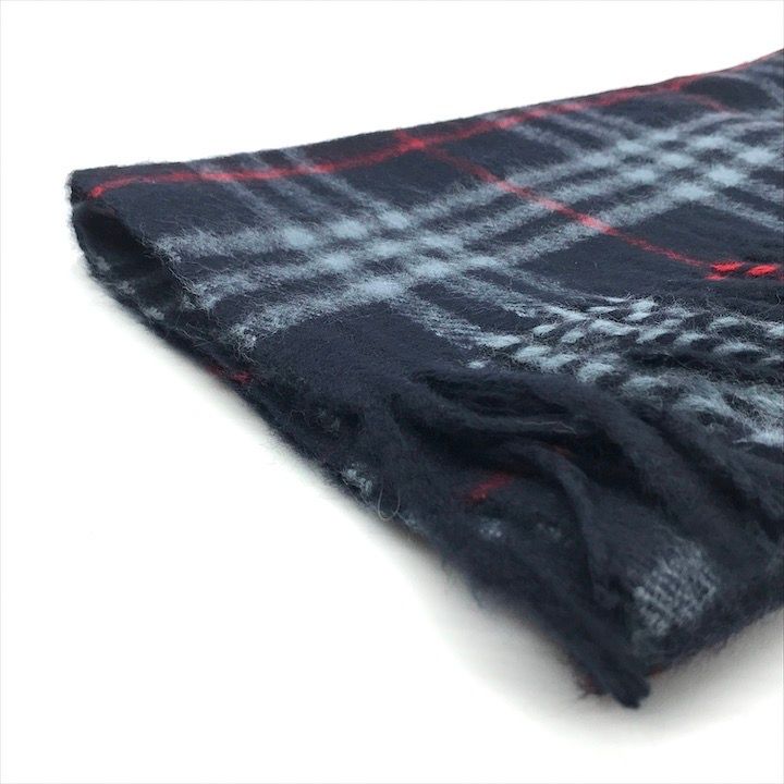 ♥ タグ付き Burberrys バーバリーズ ノバチェック ウール マフラー ブランド ファッション ネイビー r182 NICORILABO_COM