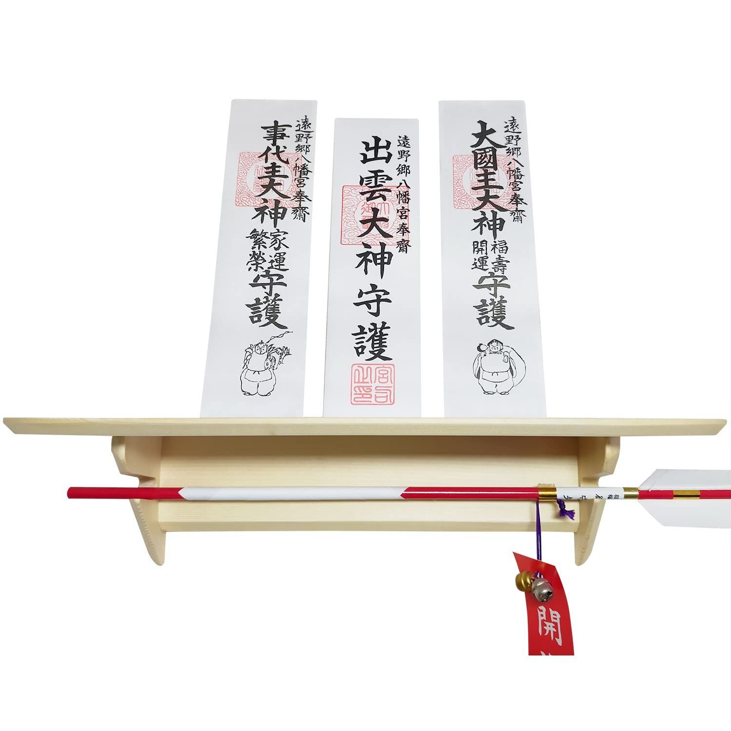 新着商品 大 御札立て 神棚 モダン 天然白松 壁を傷つけない 46×14×14㎝ YODAKACROSS