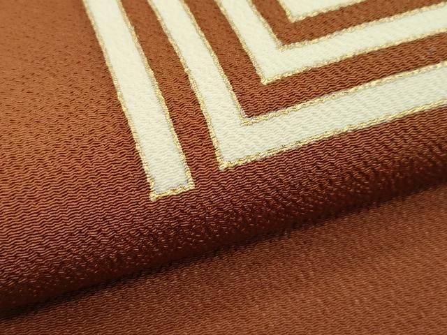 平和屋本店□極上 銀座 志ま亀 九寸名古屋帯 渦巻き文様 金彩 鬼しぼ  